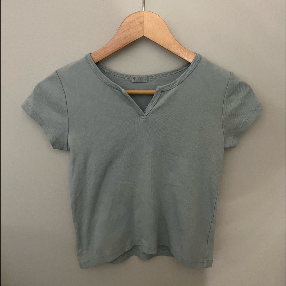 Brandy melville light blue ashlyn vneck top